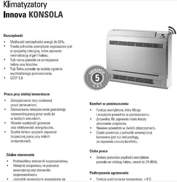 Klimatyzator INNOVA konsola 3,5 kW