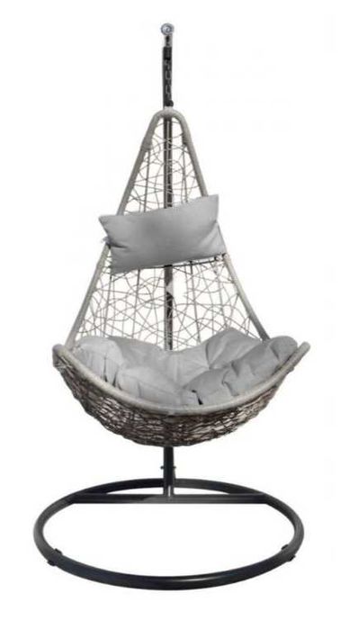 Fotel wiszący jednoosobowy CORSO z poduszką szarą lub beżową