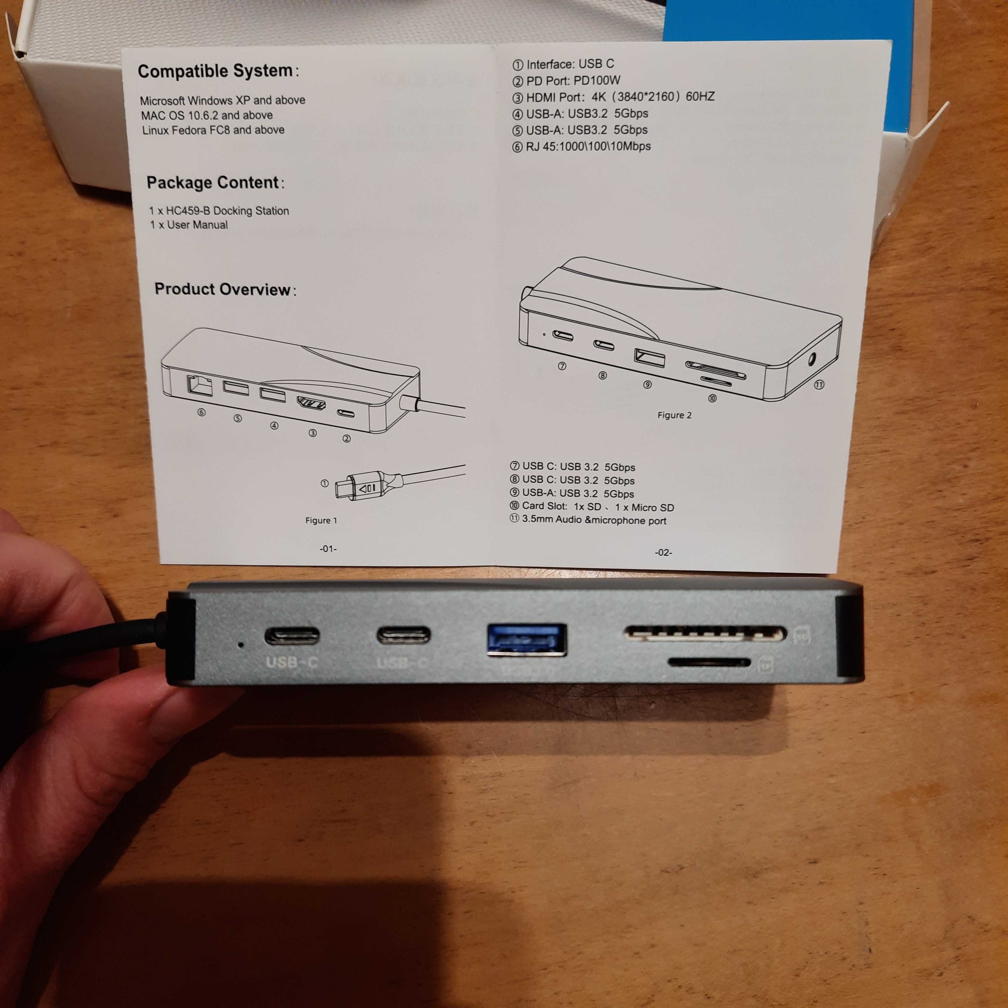 ADAPTER HUB Stacja Dokująca 11w1 USB C HC459-B