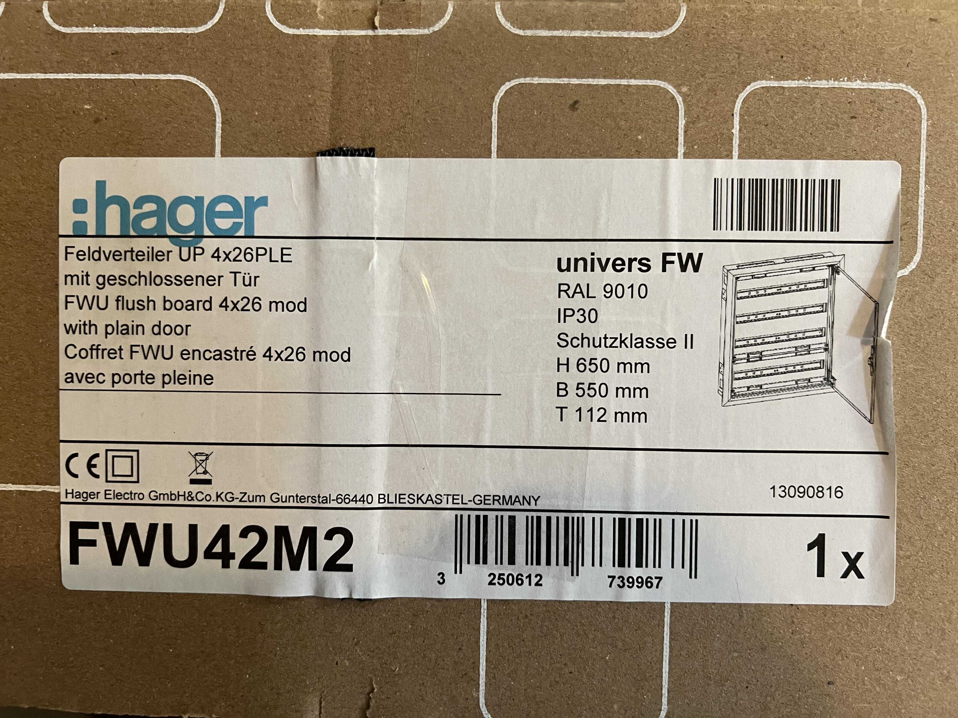 Щит внутрішньої установки Hager FWU42M2 Univers 104 М