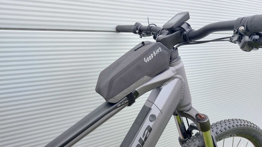 Wodoodporna sakwa rowerowa na ramę za kierownicą, mała, mocna na rzepy