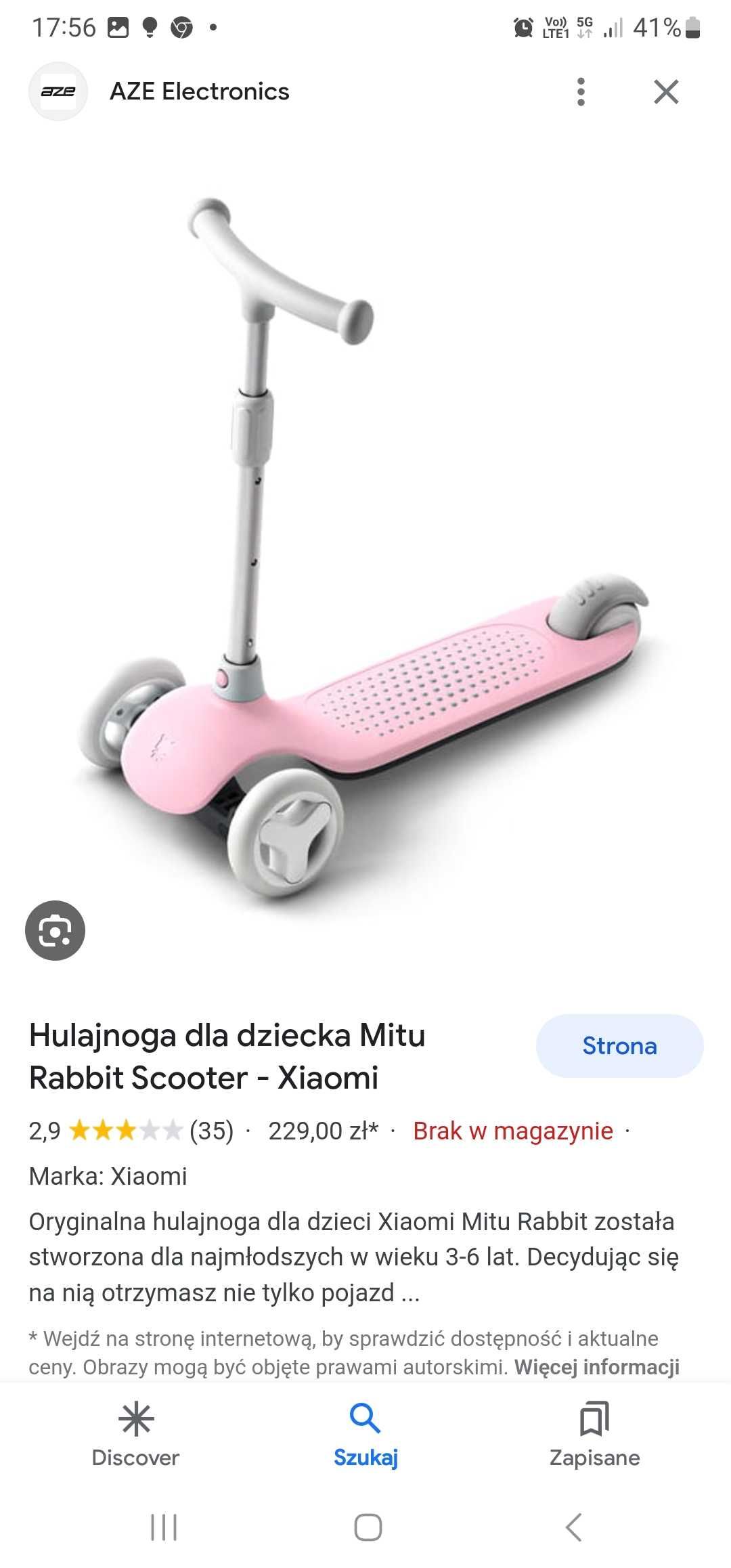 Hulajnoga xiaomi mitu rabbit.  Trójkołowa