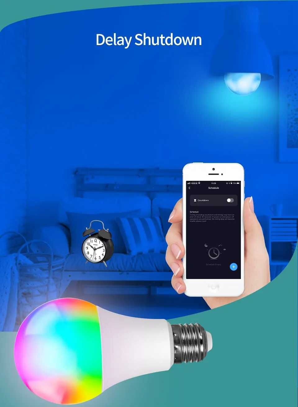 Tuya inteligentna żarówka Led E27 220V.