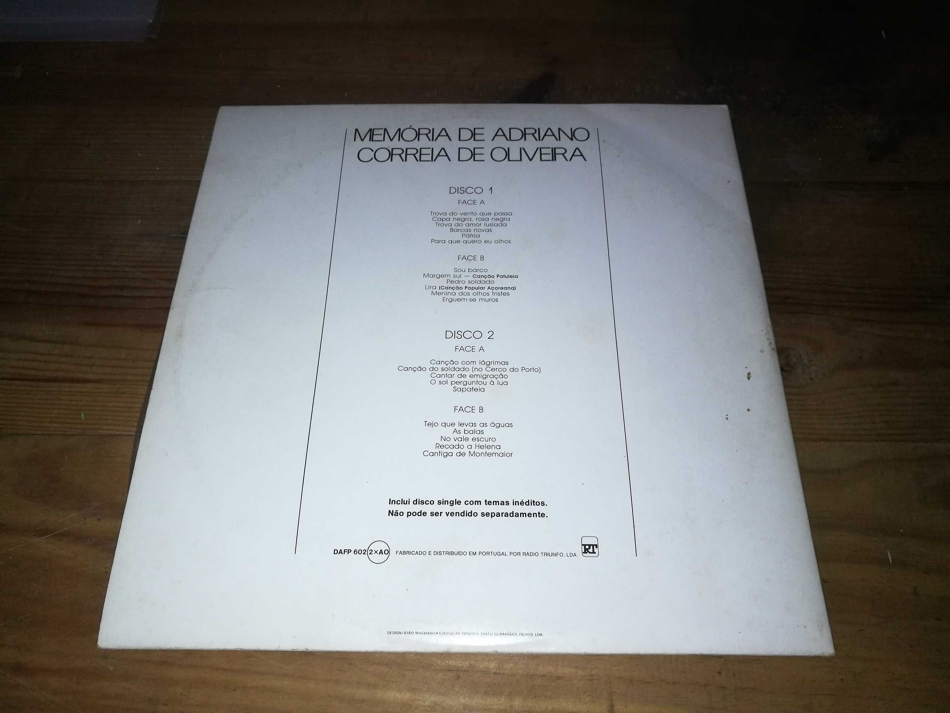 Adriano Correia de Oliveira - Memória de Adriano 2XLP gatefold