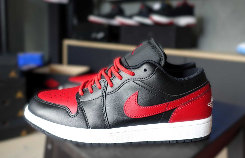 Air Jordan 1 Low 'Bred Twist' BlackRedWhite 9.5 oryginalne nowe z USA