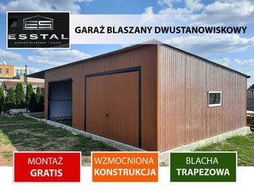 Garaż Blaszany Jednospadowy z dodatkowym zadaszeniem |Garaże| - ESSTAL