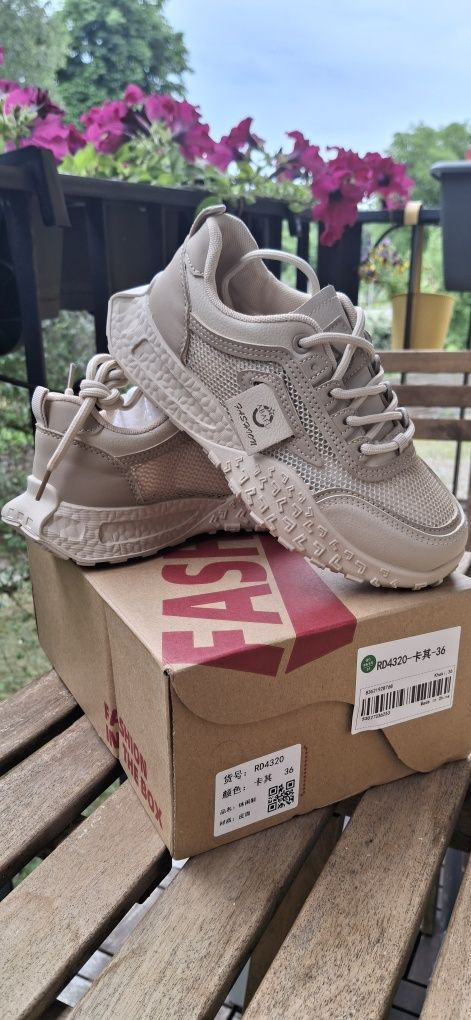 Beżowe sneakersy damskie r.36 NOWE