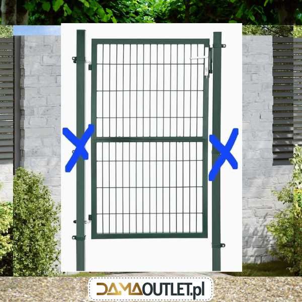 BRAMA panelowa ogrodowa 300x125cm + słupy zielona DaMaOutlet.pl