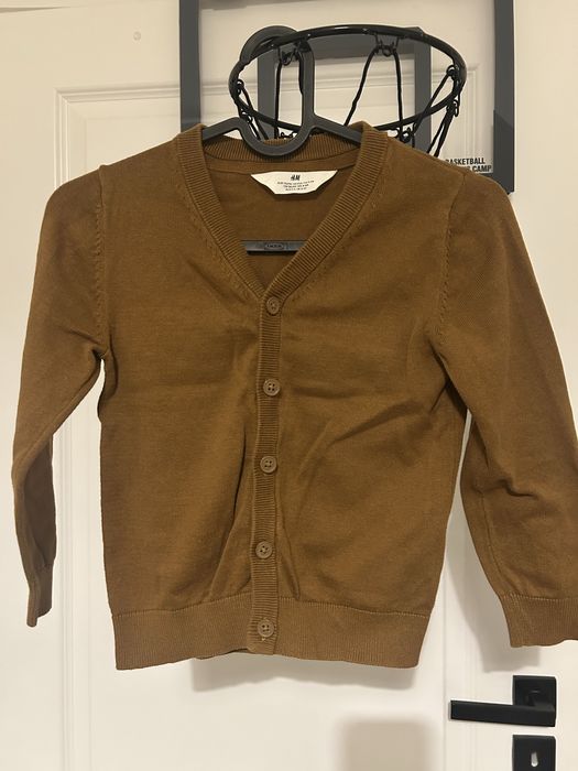 Sweterek kardigan brązowy rozpinany H&M 110/116