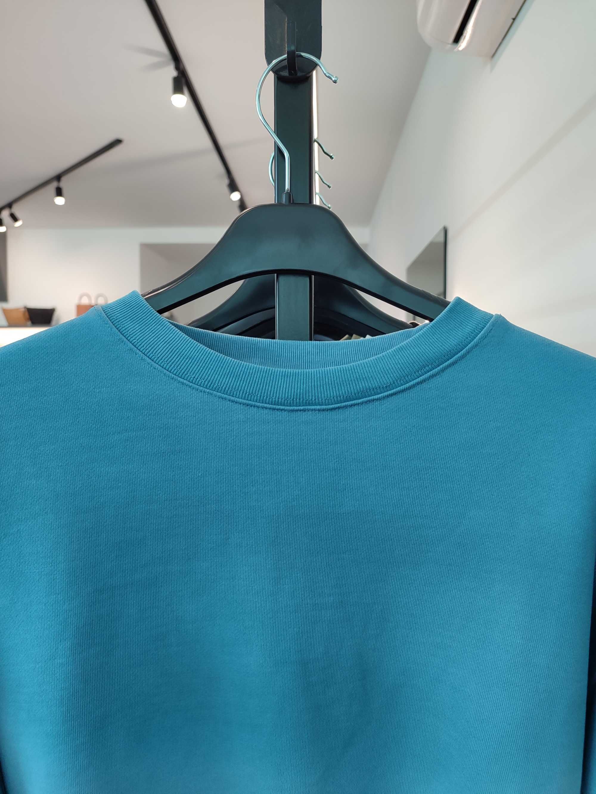 Світшот Acne Studios Sprayed Cropped Cotton Sweatshirt Aqua Blue
