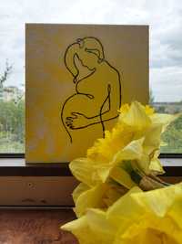 Рисунок акрилом беременная