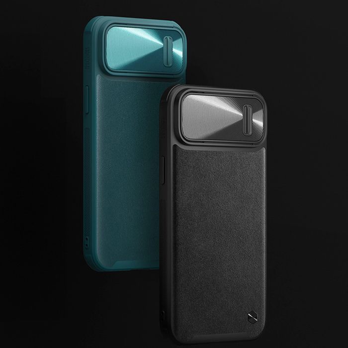 Nillkin CamShield Leather S Case etui iPhone 14 Plus pokrowiec czarny