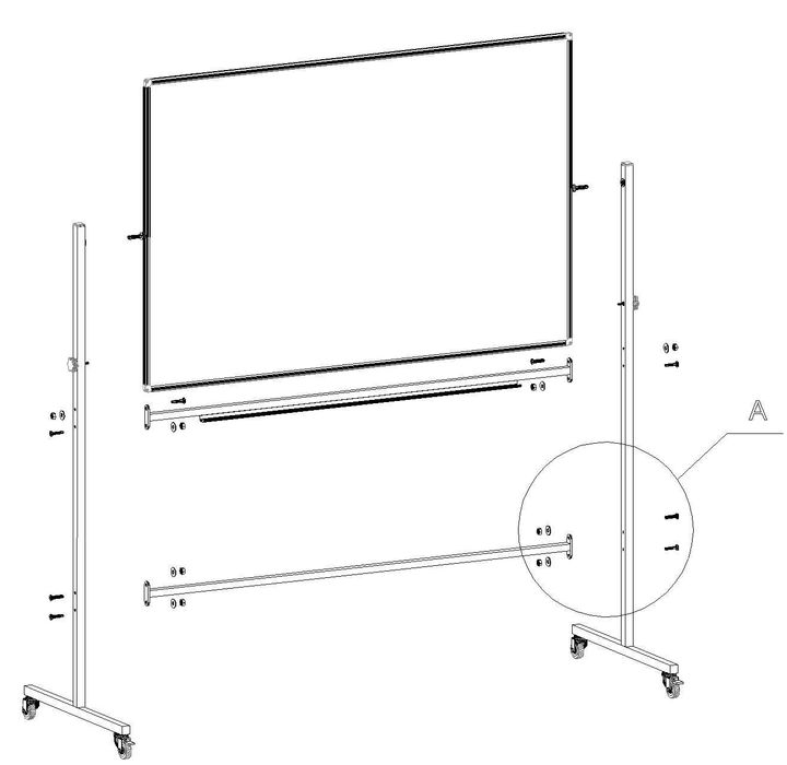 Біла магнітно маркерна дошка обертова двостороння 100х200см