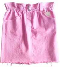 Różowa Jeansowa Spódniczka Midi Włochy UNI