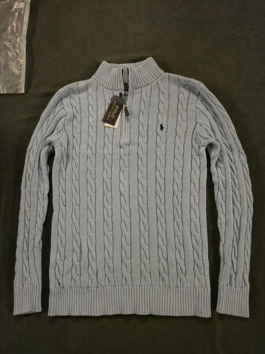 Sweter Polo Ralph Lauren bluza half zip old money warkocz winter drip