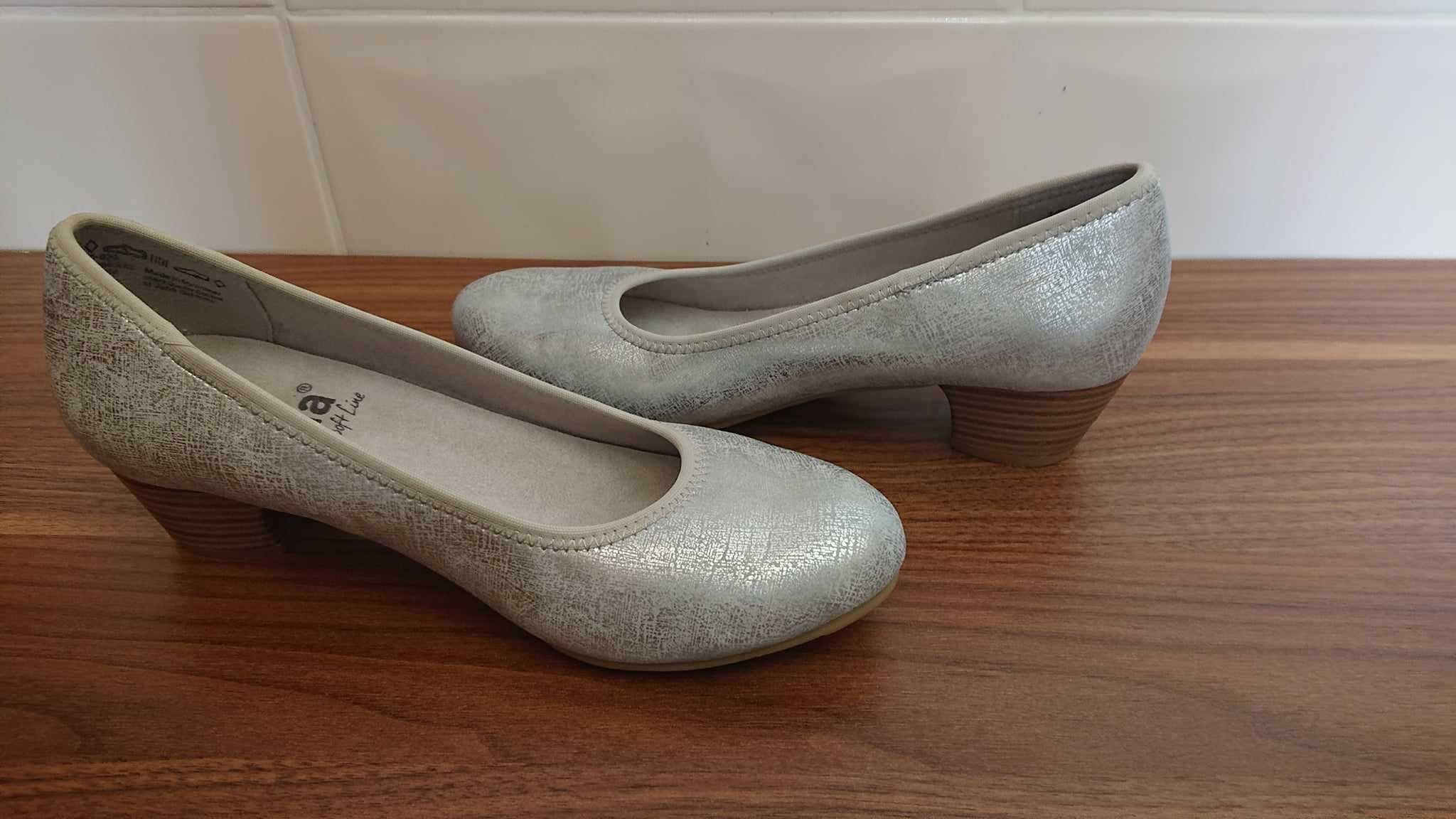 Czółenka Jana Soft srebrno-szare, r. 37 Nowe
