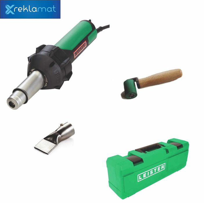 Leister Triac ST w zestawie z dyszą 40mm, wałkiem i walizką