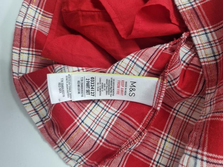 Sukienka z kołnierzykiem kratka na święta  r.74