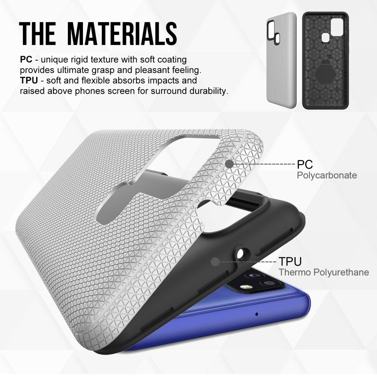 X-Guard Dual Layer Case Pancerne Etui Samsung Galaxy A21S (Srebrny)