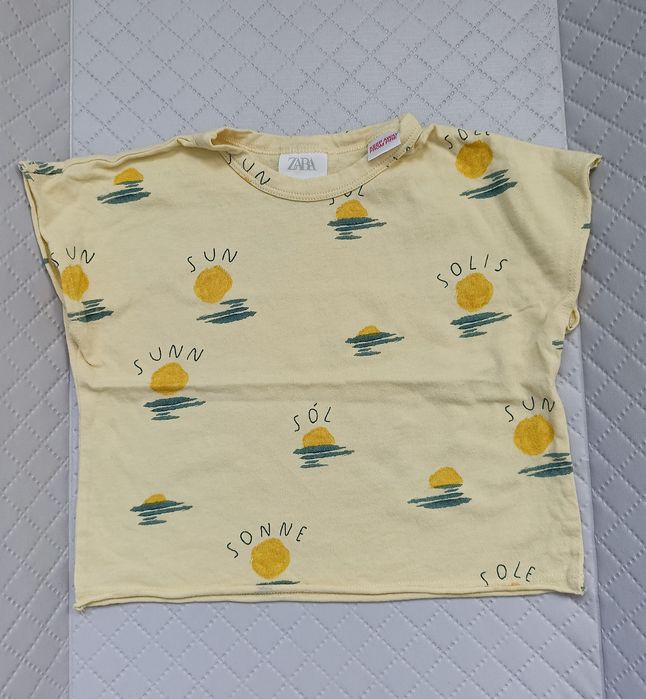 Żółta bluzka t- shirt niemowlęca rozmiar 74 Zara