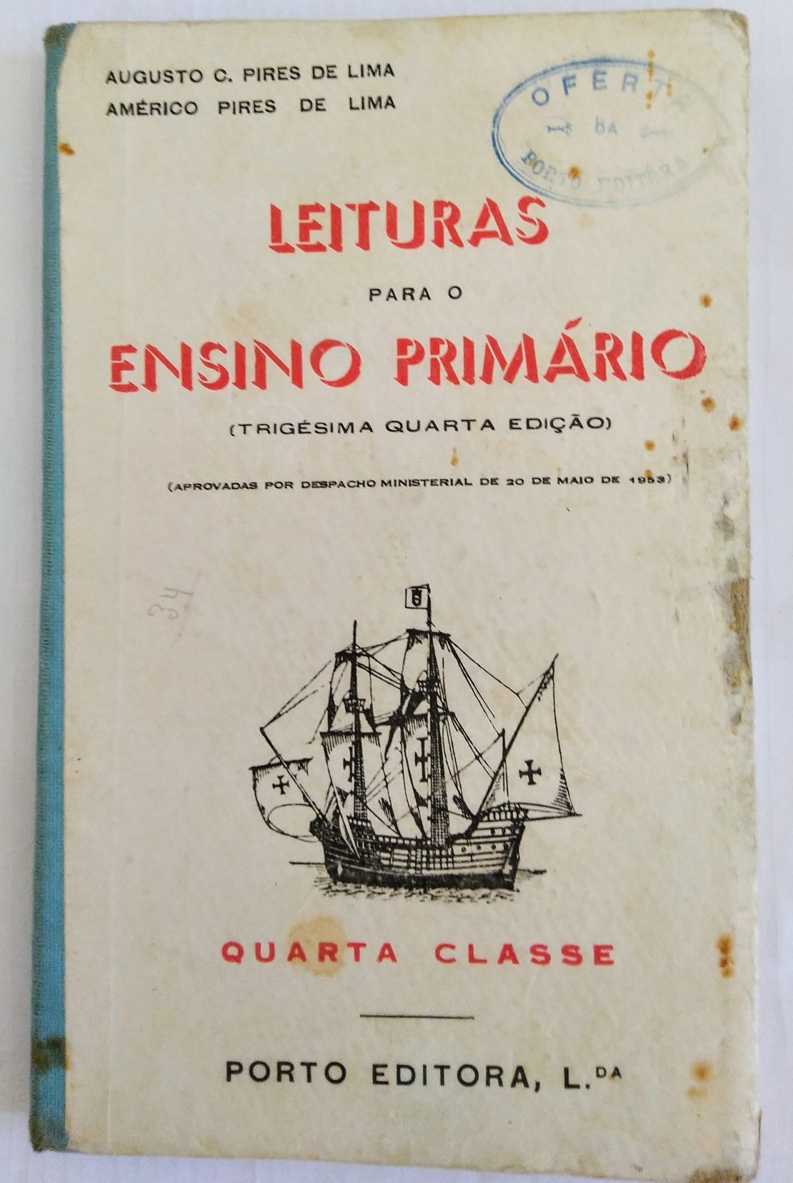 Livro leitura antigo 4* classe ensino primário