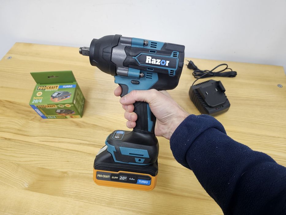 800Nm Гайковерт Razor (makita ,ProCraft) +4.0Ah акб TURBO +Зарядное ус