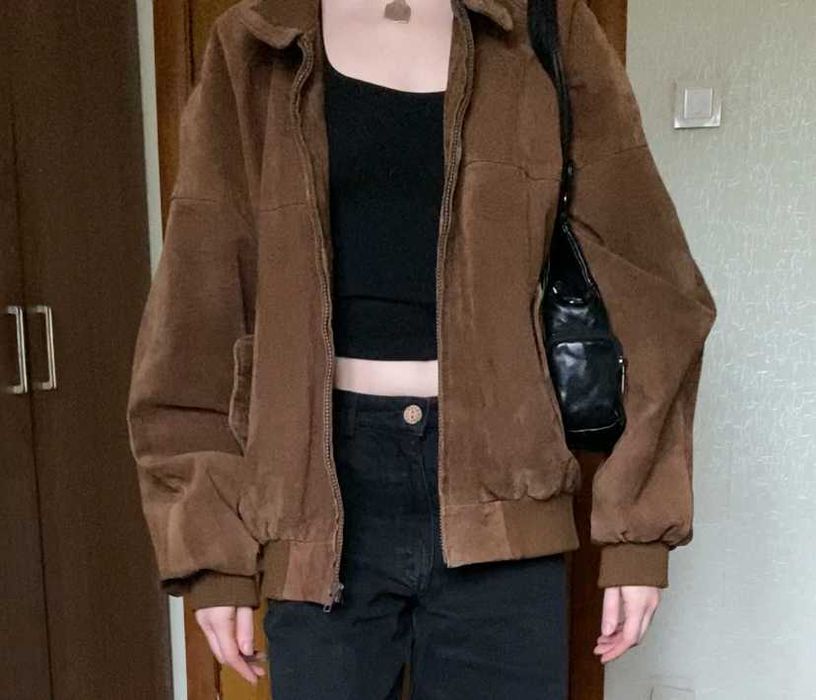 замшевий унісекс бомбер