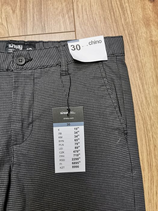 Spodnie męskie chino Sinsay r. 30, nowe z metką