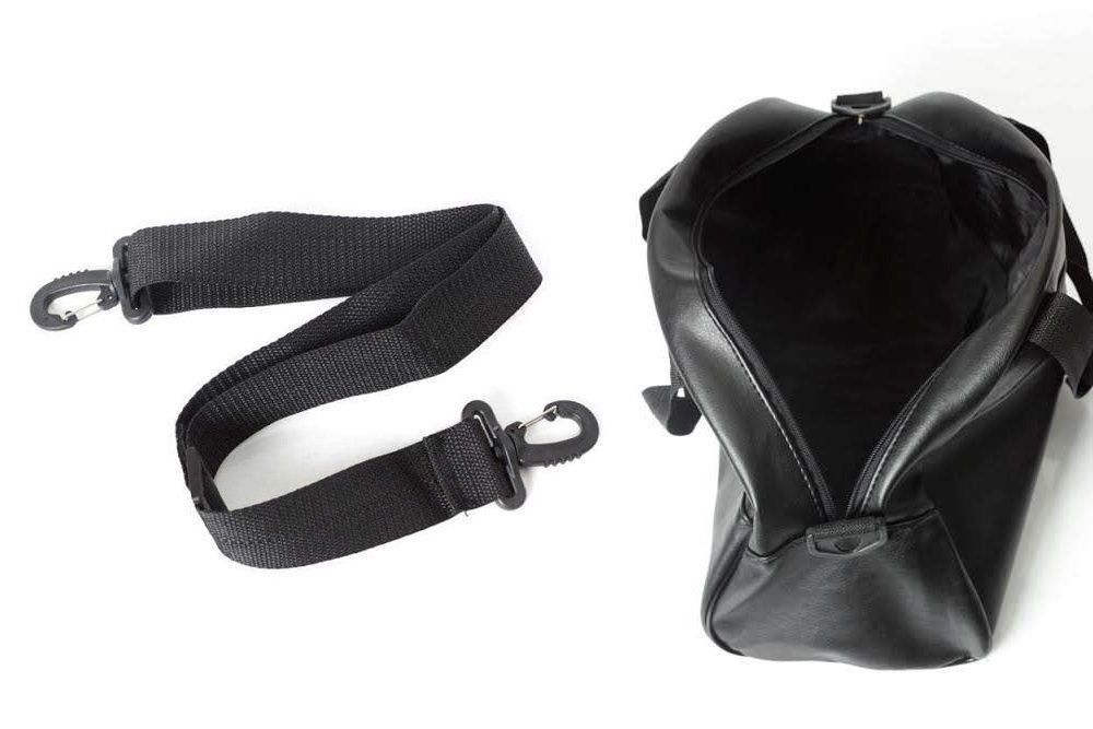 Спортивна сумка чорна екошкіра Сумка спортивная черная для тренировок