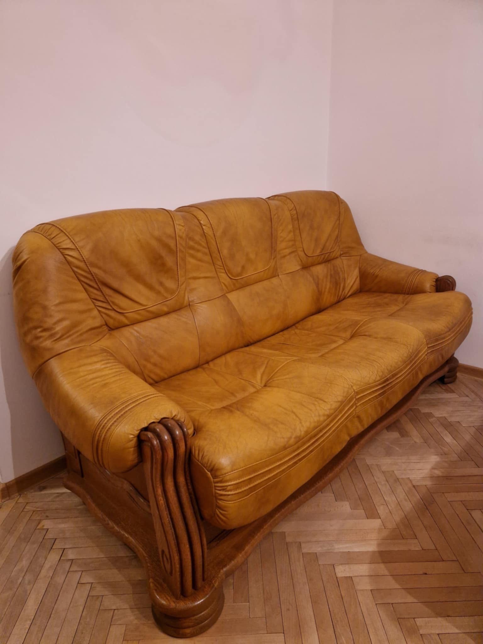 Komplet mebli skórzanych firmy Kler