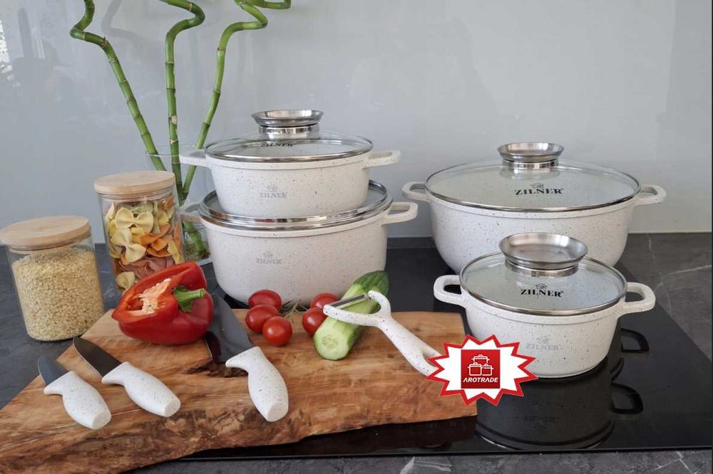 Zestaw Garnków Marmurkowych 12 EL KOMPLET GARNKI PREMIUM ZILNER