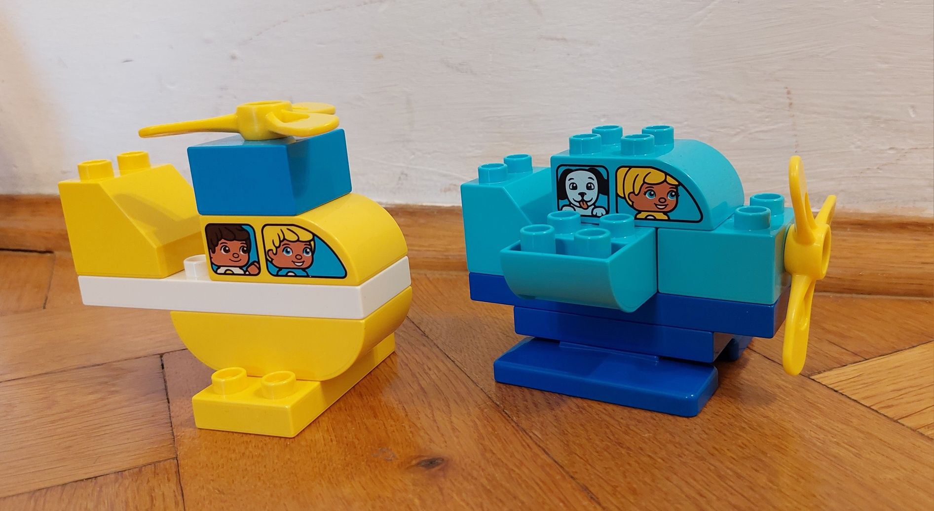 Klocki Lego Duplo łódź strażacka i na targu