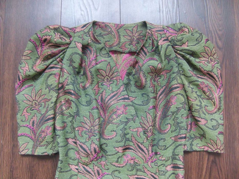 Сукня / платье зеленое миди на запах демисезонное (деми) деловое