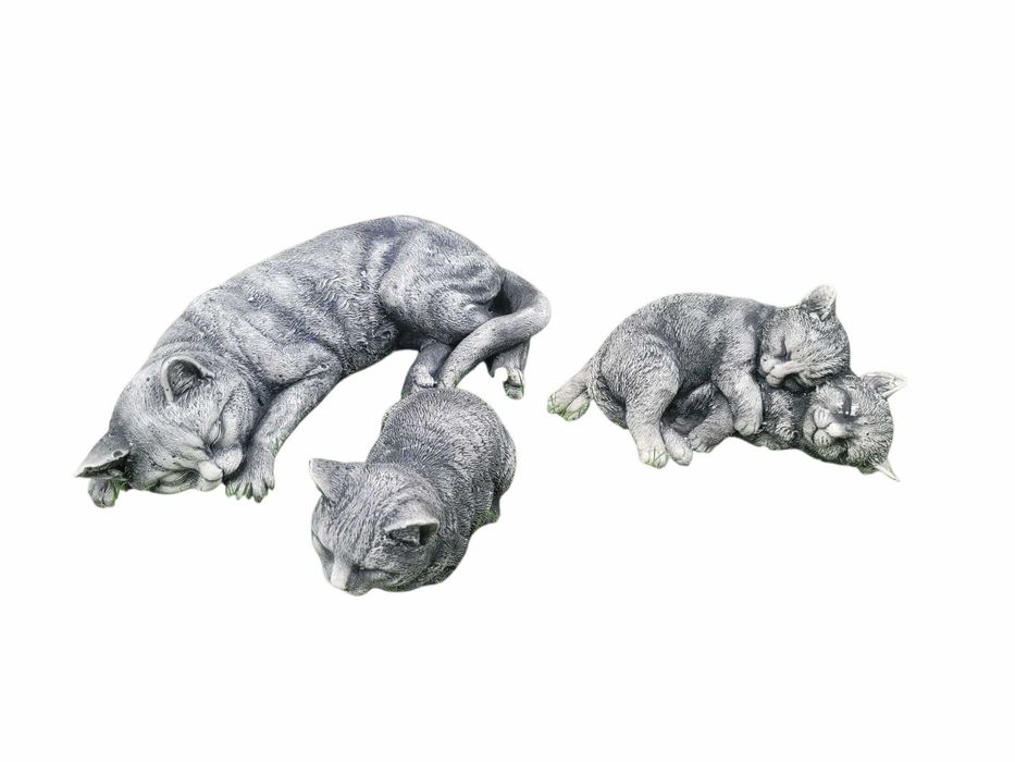 Figurki z gipsu kot z gipsu kotki ogrodowe figurka na taras Ozdobne