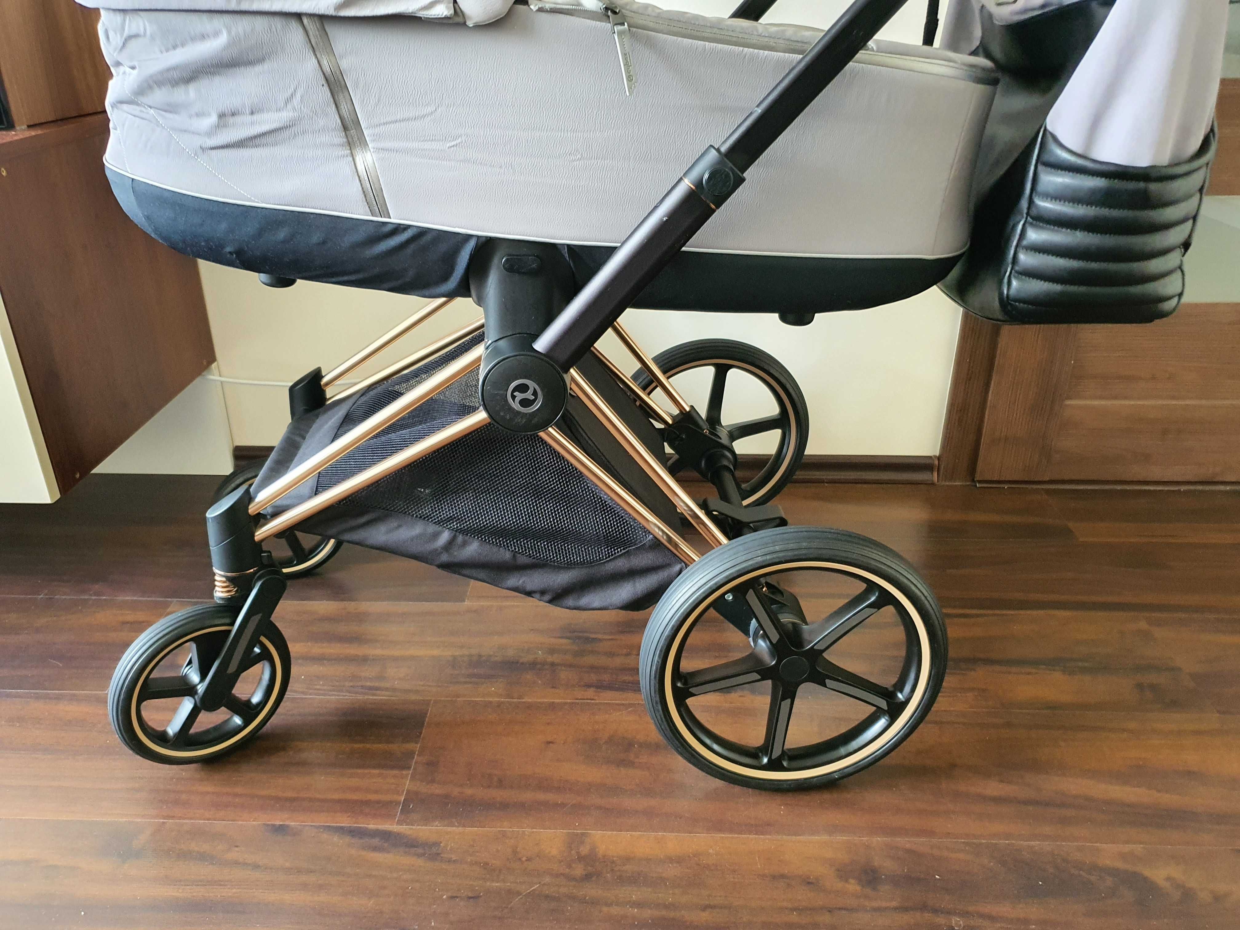 Wózek Cybex Priam Rose gold soho grey cały zestaw doskonały stan