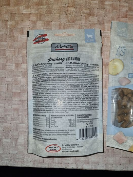 Smaczki przeciwkłakowe dla kota MAC's