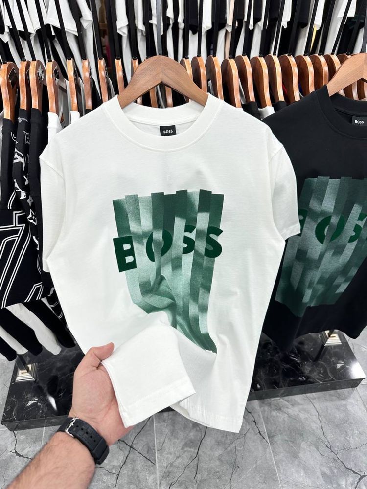 КИЇВ Чоловіча футболка Paul Shark,Boss S,M,L,XL,2XL чорна/біла ШОУРУМ