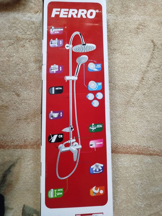 Zestaw prysznicowy z deszczownicą Ferro