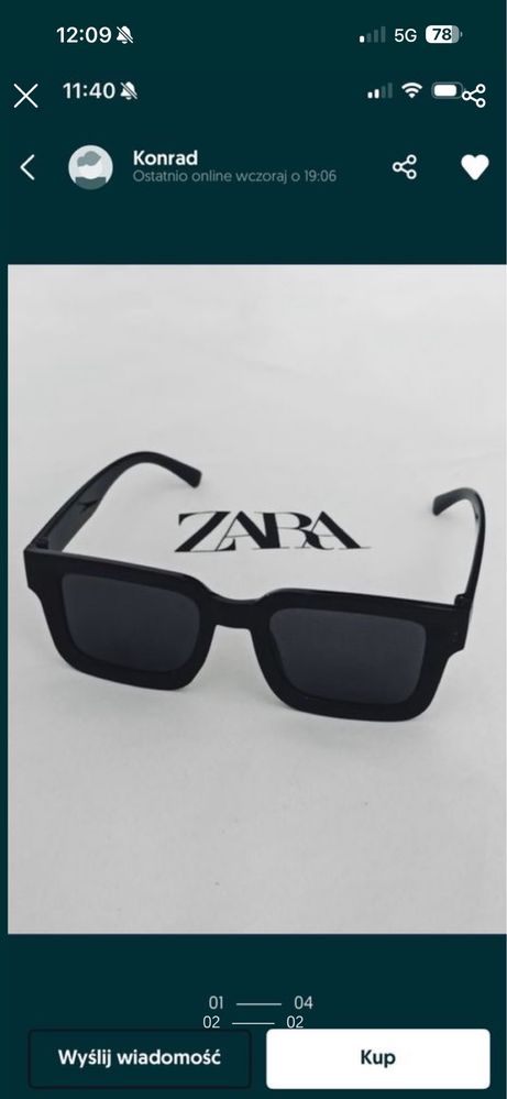 Zestaw 2 x Okulary przeciwsłoneczne męskie w stylu Casual Zara