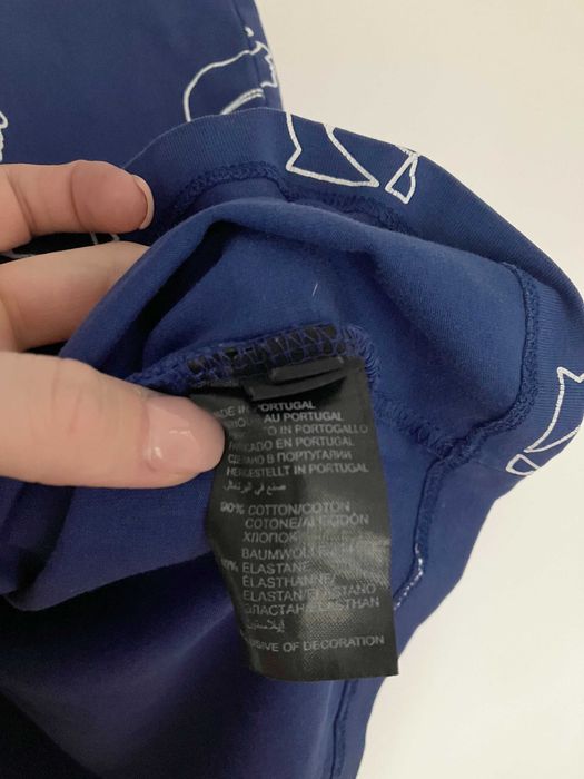 Karl Lagerfeld niebieska bawełniana sukienka basic nadruk