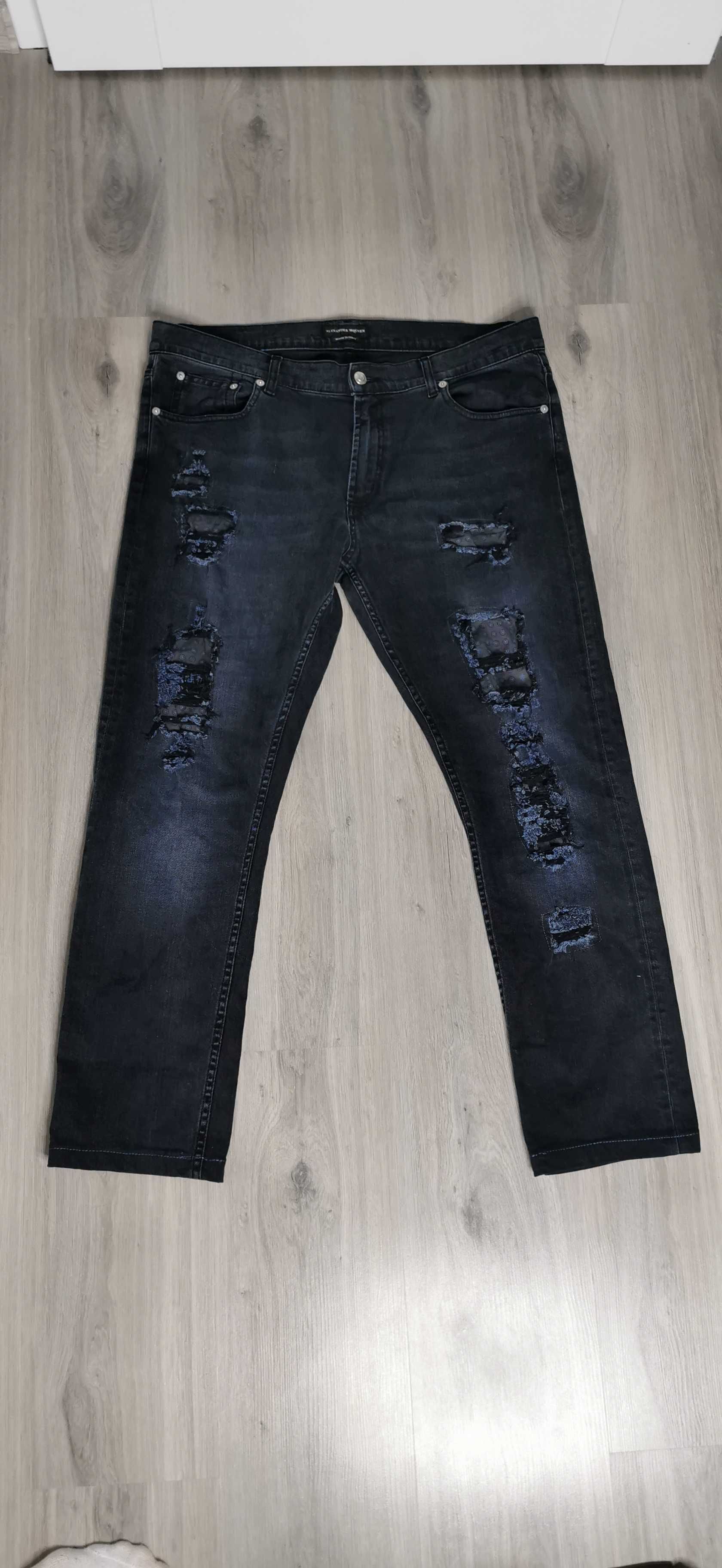 Spodnie jeansy z dziurami Alexander McQueen rozmiar XXL 2XL