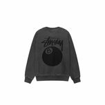 Світшот STUSSY 8 Ball Crew Pigment Dyed Washed Black