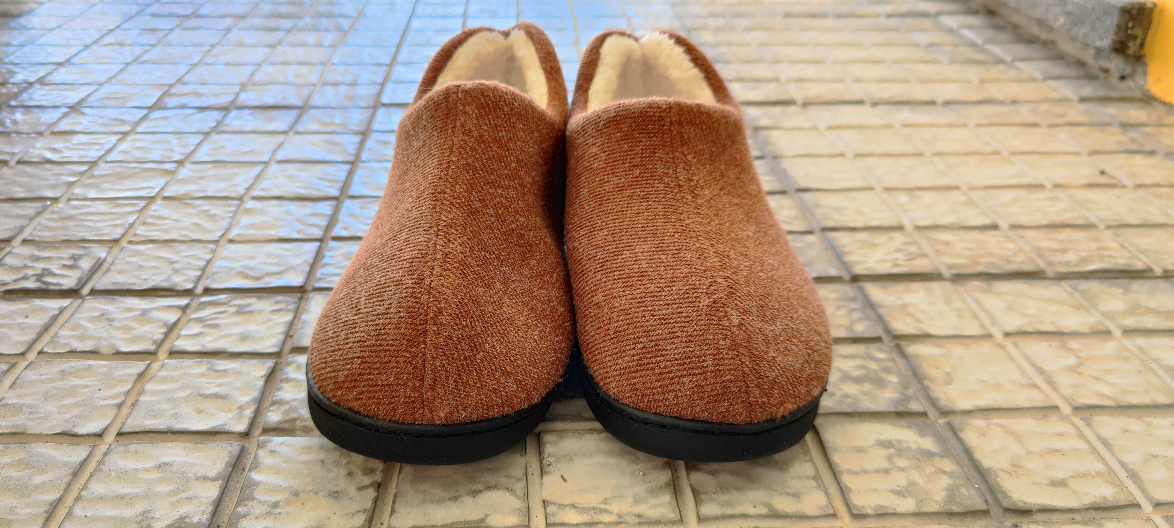 Pantufas quentes castanho Inverno tamanho 43 (unissexo)