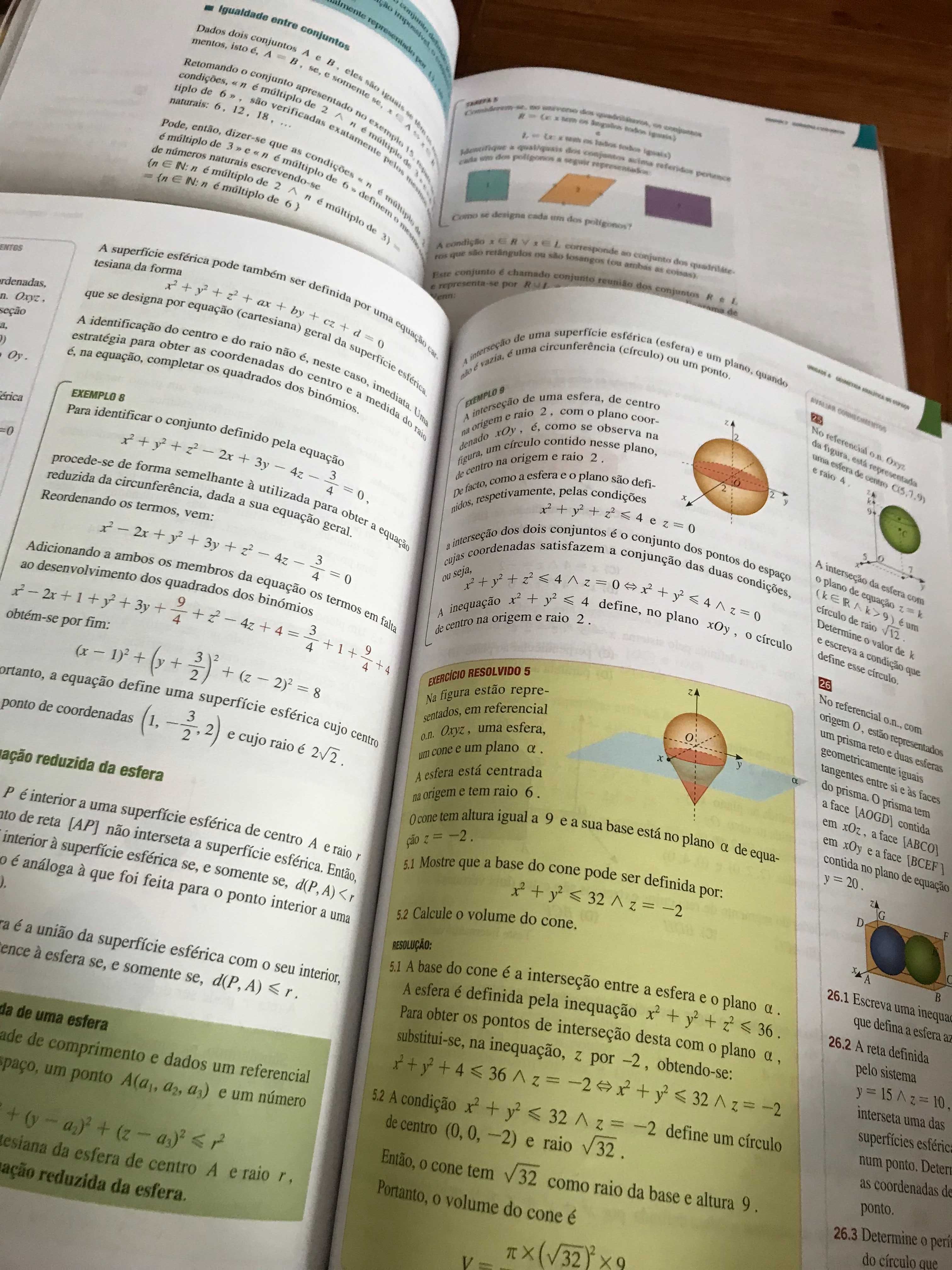 Dimensões -Matemática A - 10º ano - volumes 1, 2, 3 e Atividades