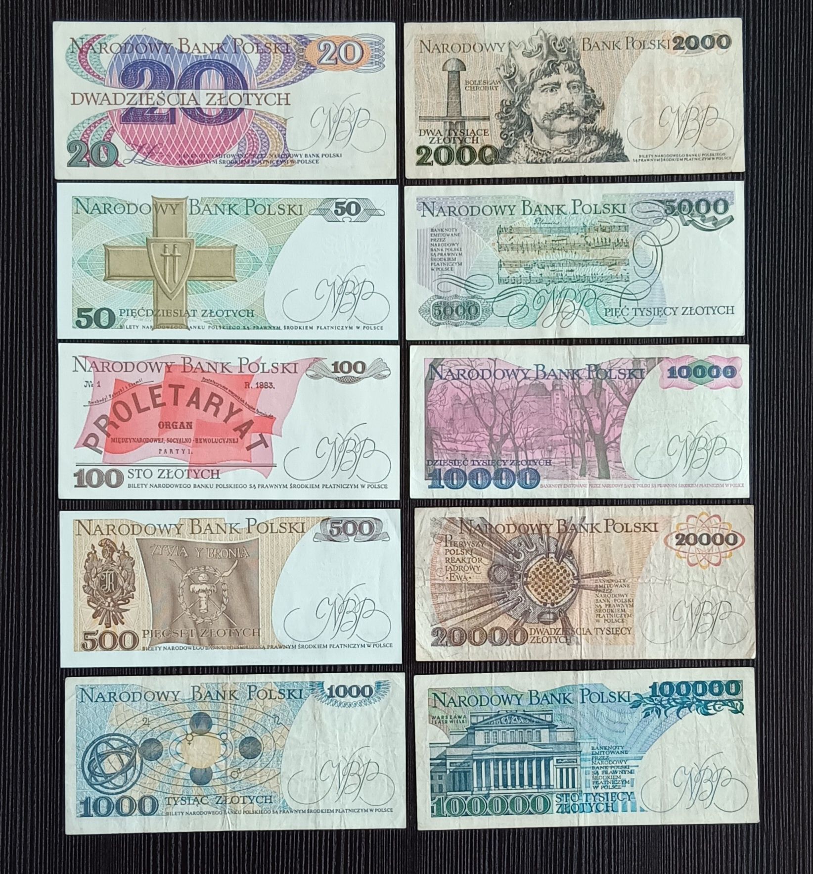 10 banknotów mały PRL