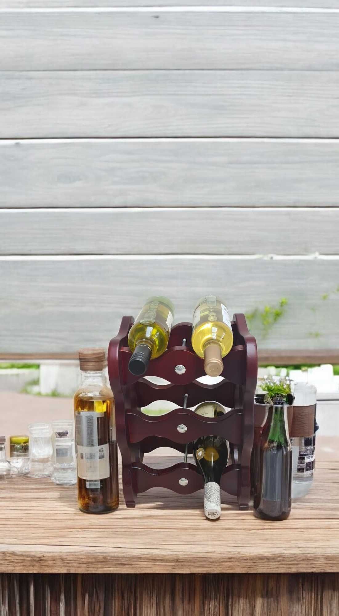 Stojak na wino - mahoń x6