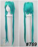 Miku Hatsune Vocaloid turkusowa długa peruka z kitkami cosplay wig