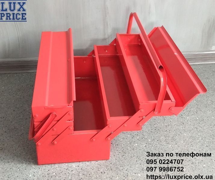 Ящик для инструментов металлический 450 мм, 5 секций INTERTOOL HT-5045