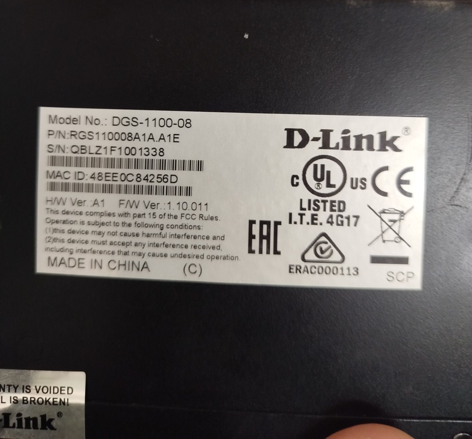 Комутатор d-link dgs-1100-08