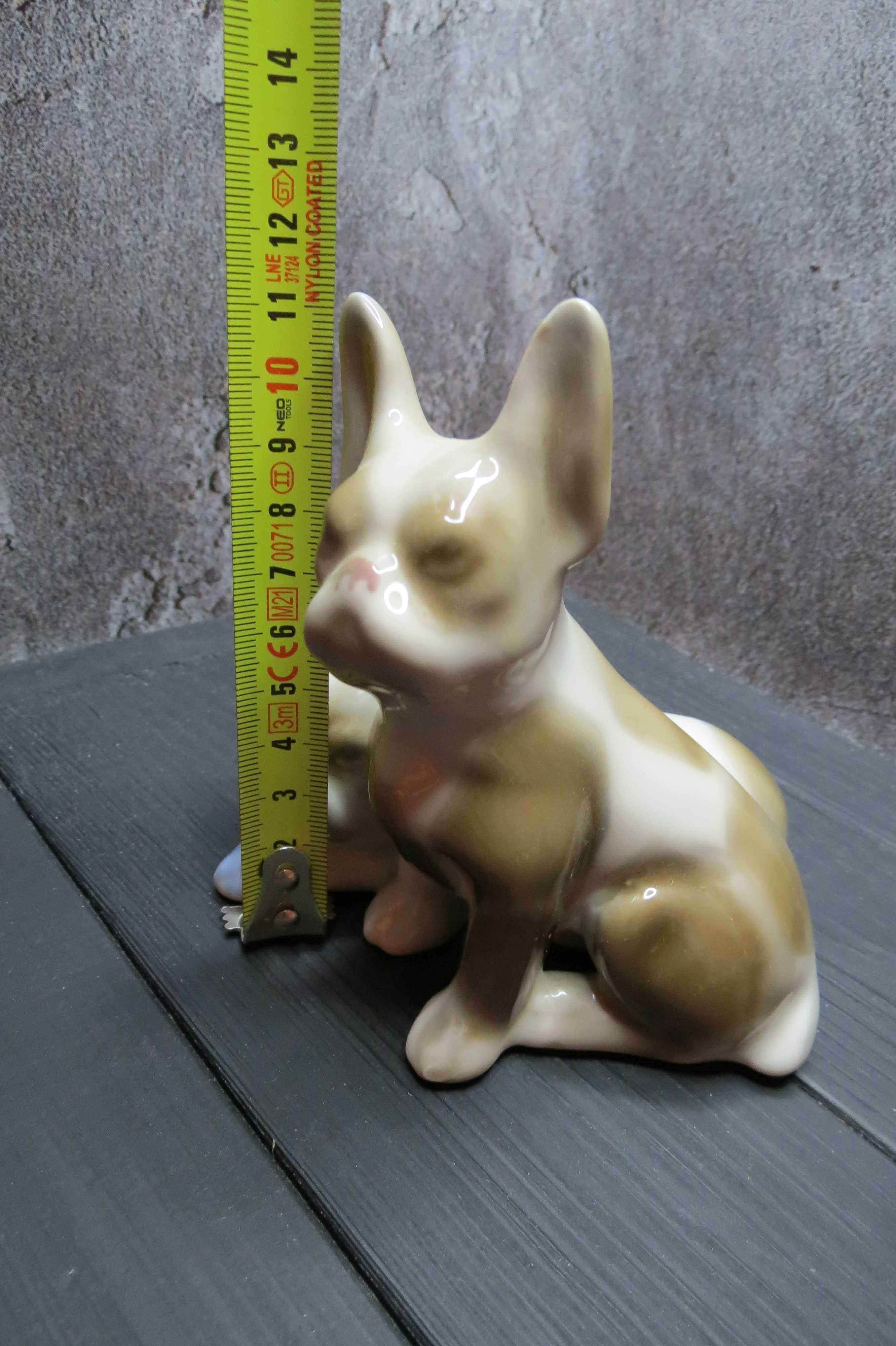 фарфоровая статуэтка собака бульдог бульдоги городница